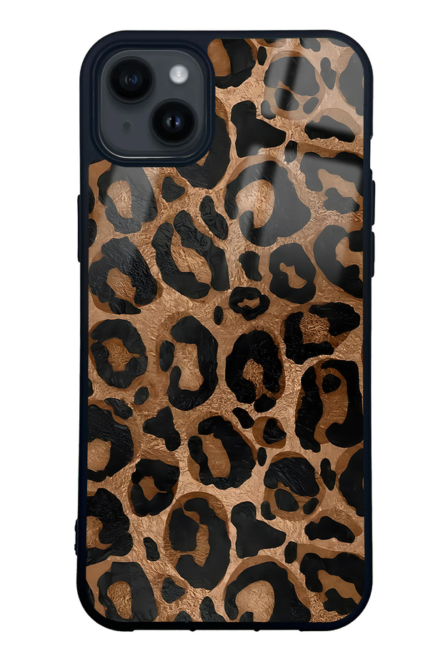 iPhone 14 Plus Leopard Design Glossy Phone Case