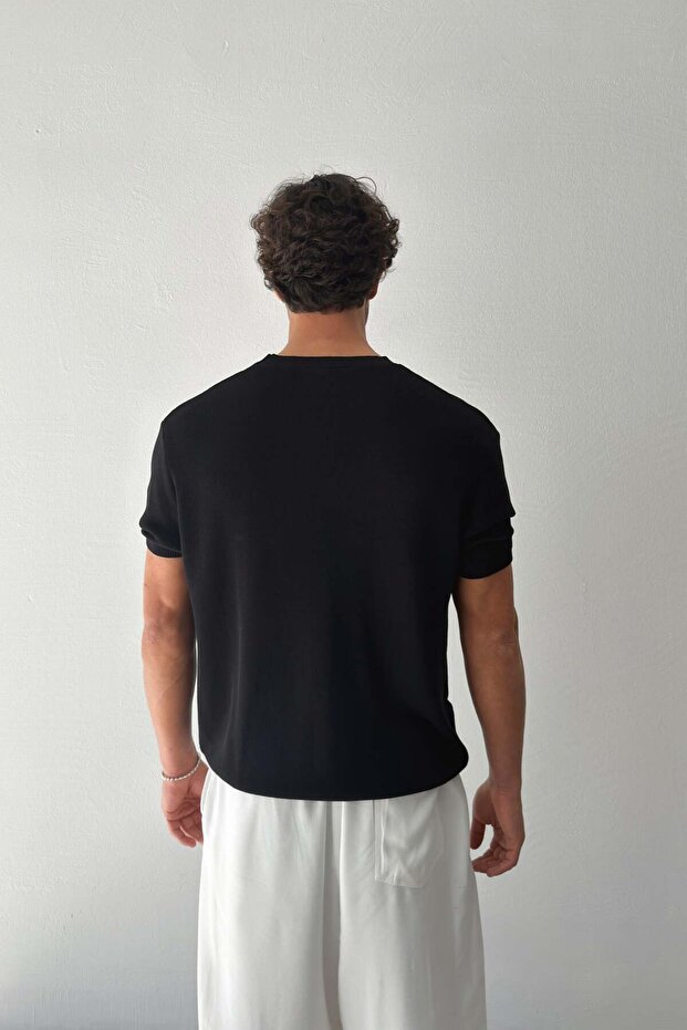 Basic Örme Triko Tişört - 2