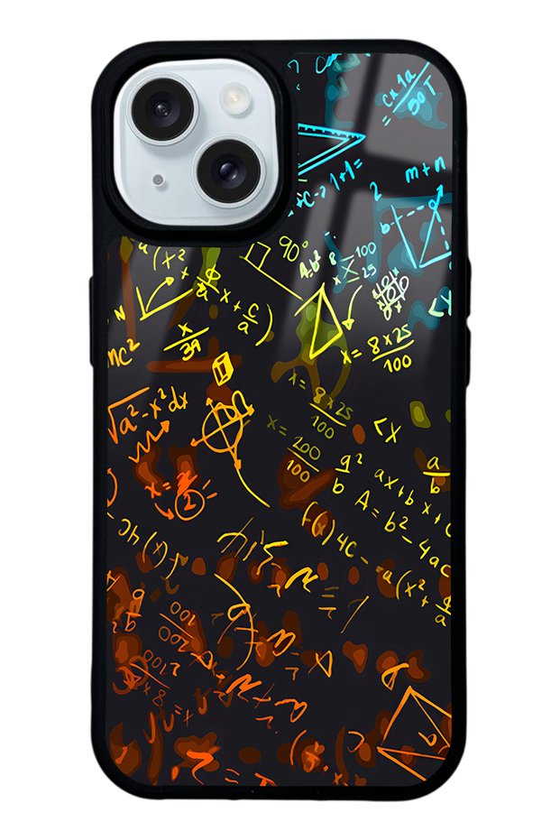 iPhone 15 Glossy Phone Case with Mathematical Design