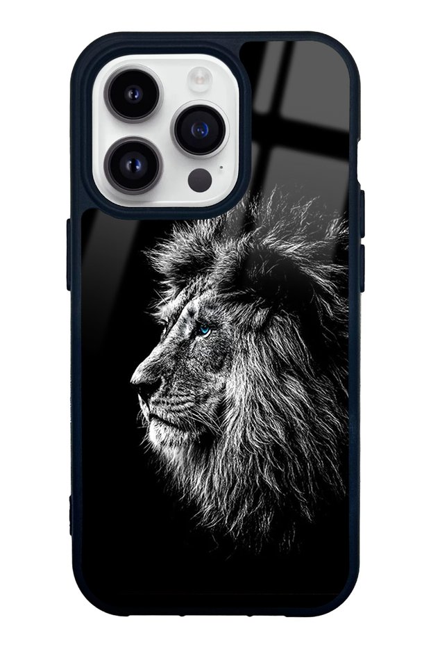 iPhone 14 Pro Glossy Phone Case with Lion Design