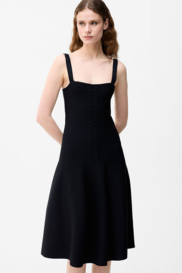 Askılı Triko Elbise - 2