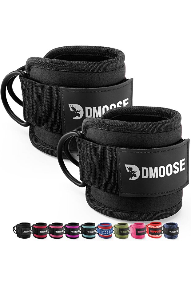 DMoose Ankle Strap for Cable Machine-One Size Fit with Premium Padding Workout Kickback Ankle Cuffs,