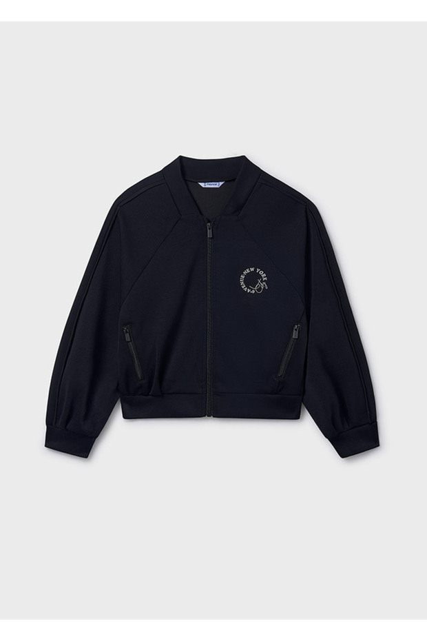 Girl's Black Zip-Up Sweatshirt