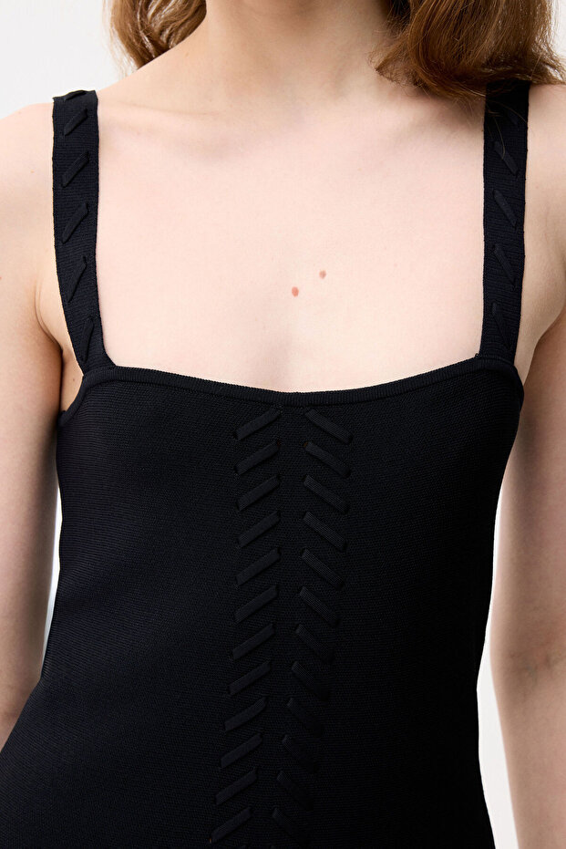 Askılı Triko Elbise - 3