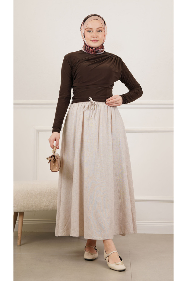 BLUZ PİLE DETAYLI