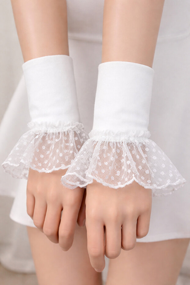 White Polka Dot Sleeveless Tulle