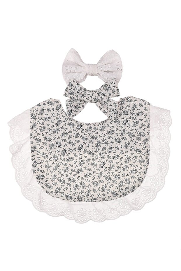 -Bella Baby Bib Set for Babies - Foral Blue- 0Y to 4Y