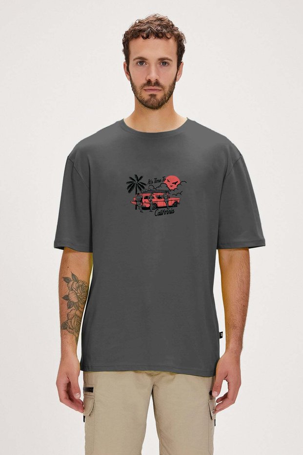 Time to Asphalt Men's Printed T-Shirt