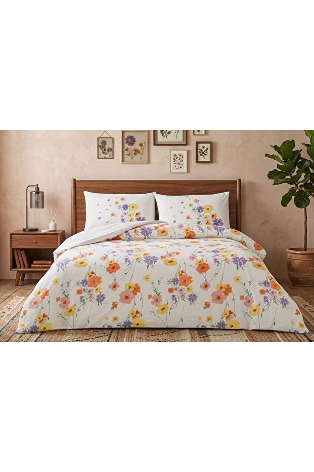 New Season Ranforce Cotton Single Duvet Cover Valoria Orange