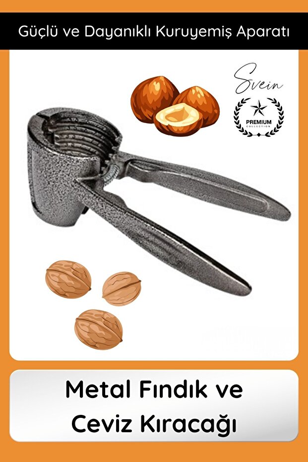 # Nutcracker Metal Nut and Walnut Cracker Durable Nutcracking Tool Ergonomic Powerful Cracker - 1