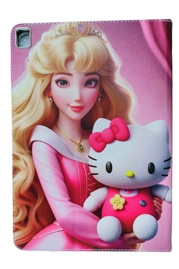 Disney Princess with hello kitty Print Flip Case Compatible with iPad 10.2 Inch 2021/2020 iPad 9th/8