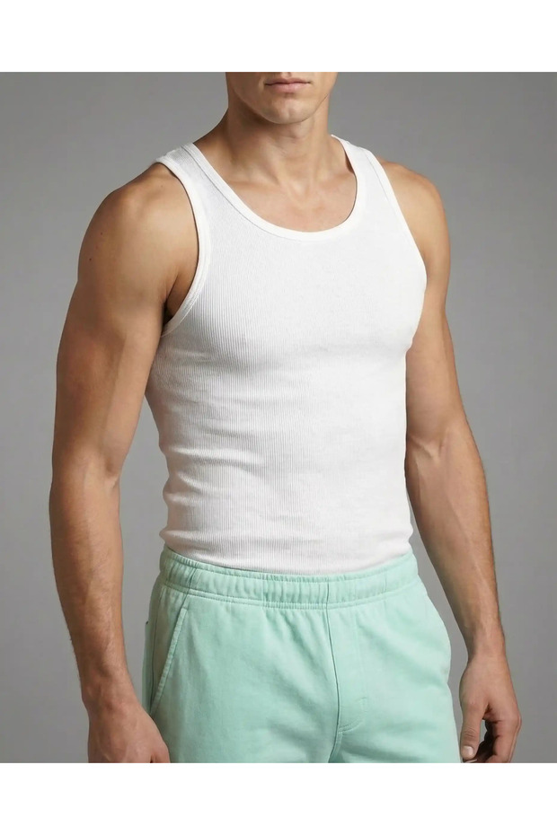 Men's Eco Rib Tank – 2pcs. Per size in one pack (White)