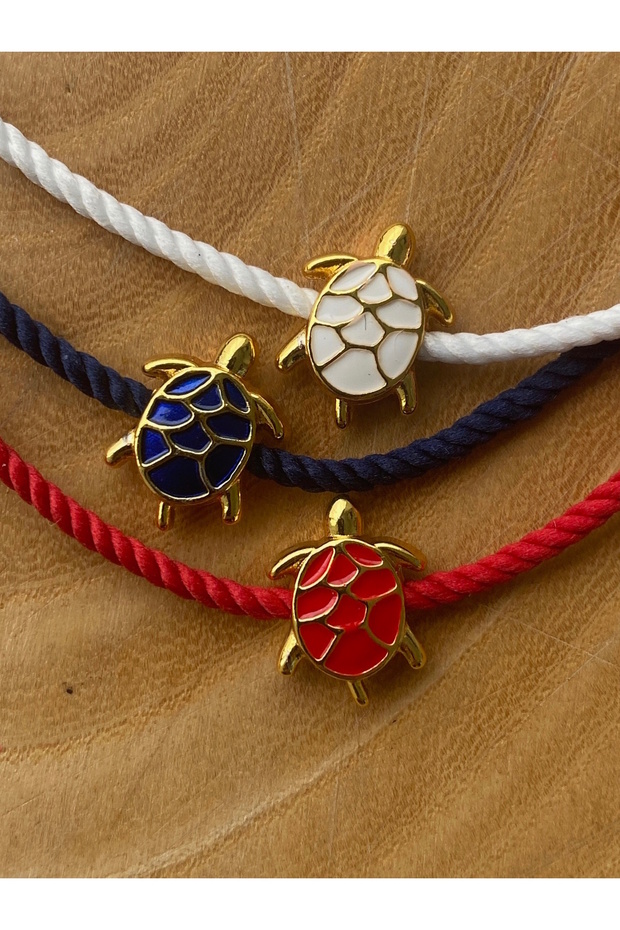 3-Pack Colorful Turtle Adjustable Rope Anklets - 1