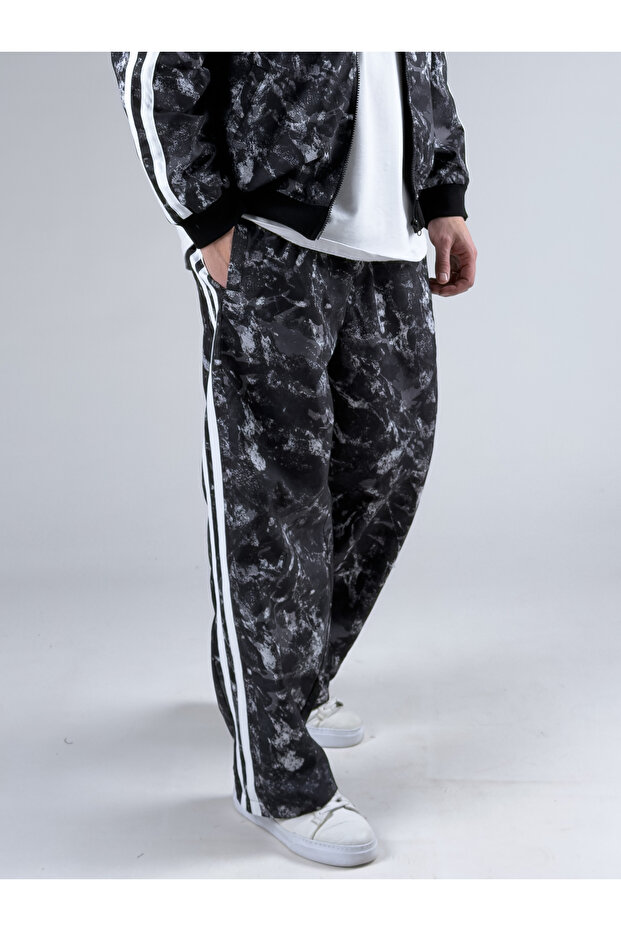 Parachute Fabric Black Baggy Pants Coc3043-1