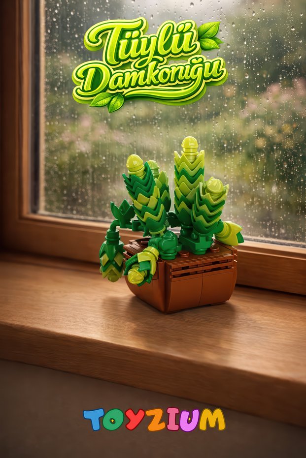 Florist Furry Damcoco Building Block Flower Set (138 Pieces) - Sedum Dasyphyllum Plant Series