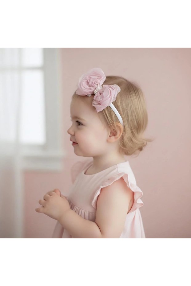 Girl's Pearl Detail Rose Crown (Suitable with Nergis Powder Crop Set)