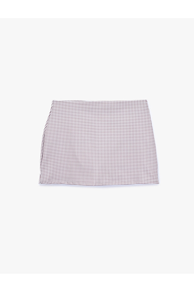 High Waist Slim Fit Checkered Mini Sports Shorts Skirt