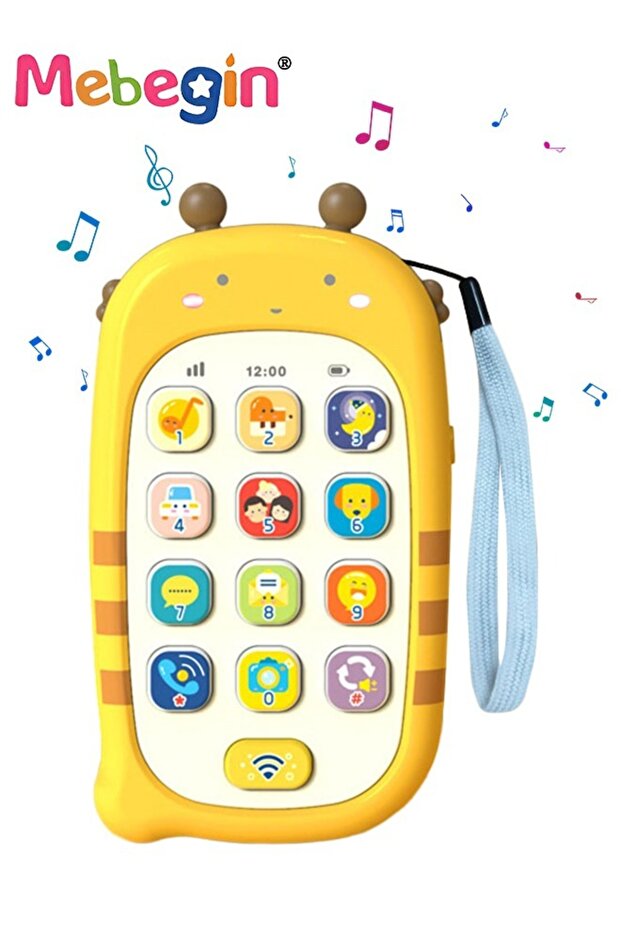 Multi-Functional Early Educational Music Toy Baby Phone with Teether Case and Record Repeat Function