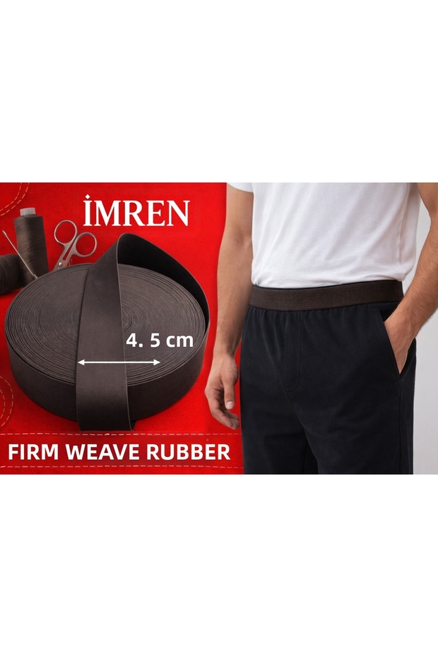 Sert Woven Brown 4.5 cm Durable Leg and Waist Elastic 1 Pack 3 Meters
