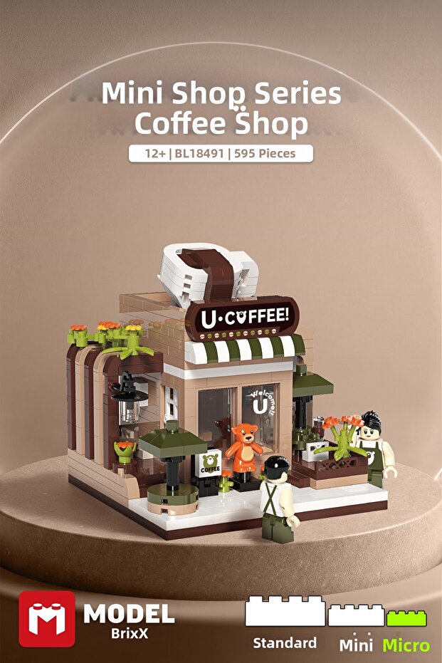 Balody Mini Shop Series Coffee Shop Building Block Set 595 Pieces