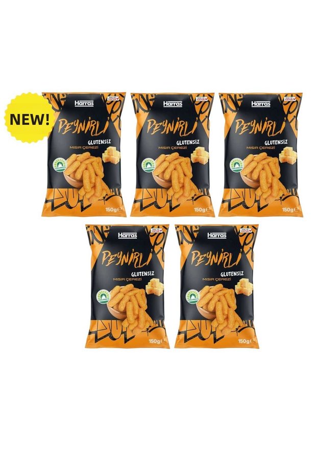 Gluten-Free Corn Chips with Cheese 150 g X 5 Pieces - Baked Corn Snacks with Cheese Flavor