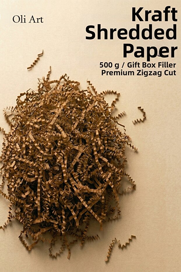 Zigzag Shredded Paper 500gr. Kraft 1 pc. Box Filling Material, Tissue Shredded Decorative Filling Material