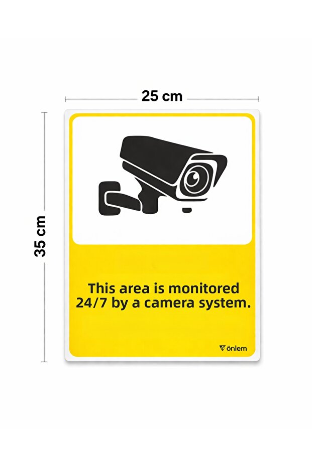 25X35 cm Camera Warning Sign – 24/7 Surveillance by Camera – Foil Printing on Dekota