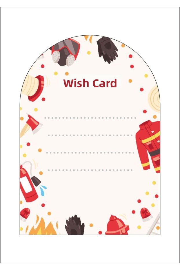 Fire Department Wishing Card 18 Pieces *Thick Paper 8*12 cm