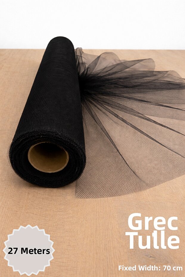 Black Iranian Greek Tulle Length 27 Meters Width 70 cm - Engagement, Henna Wedding Bundle Door Birth Party Dowry Decoration