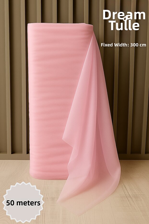 Pink Dream Tulle Length 50 Mt Most Stable 3 Mt Engagement, Henna, Wedding, Bohça Kapı Birth Dowry Party Decoration