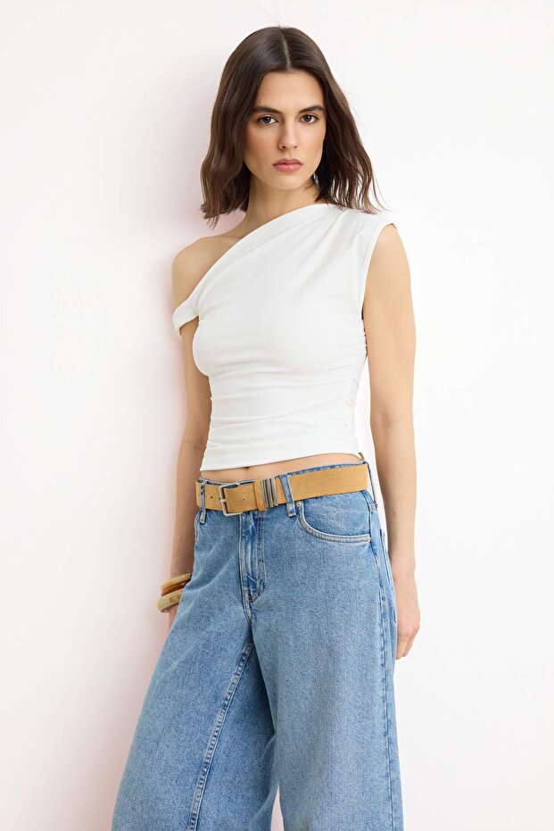 Ekru Örme Bluz TEDSS24BZ00031 - 2