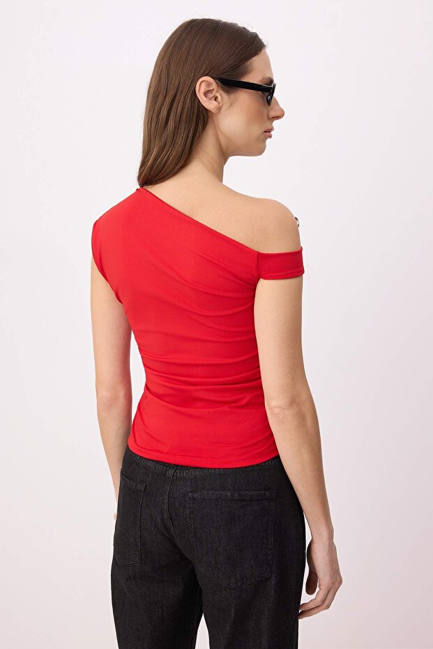Kırmızı Örme Bluz TEDSS24BZ00031 - 4
