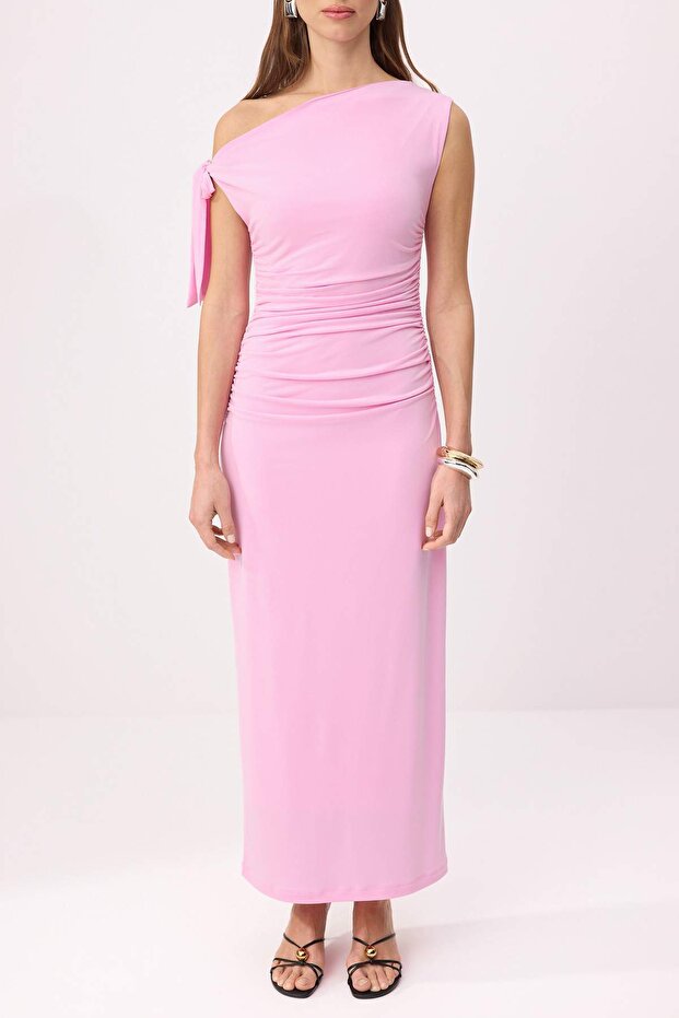 Pembe Fitted/Vücuda Oturan Maxi Esnek Kalem Örme Elbise TWOSS24EL00563 - 1