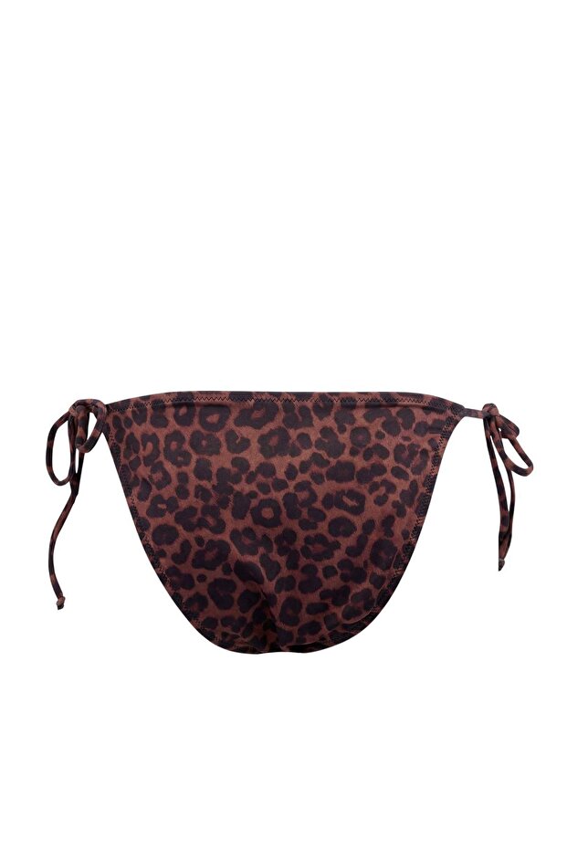 Leopar Desenli Aksesuarlı Regular Bikini Altı TBESS24BA00135 - 5