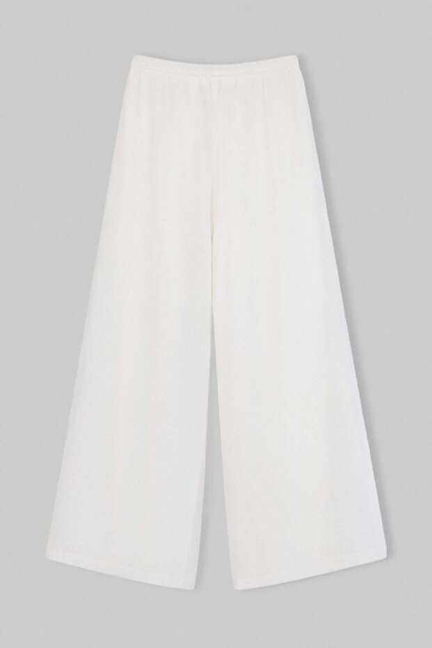 Trendyol Studio Beyaz Extra Geniş Paça Astarlı Pantolon TWOSS26PL00123 - 7