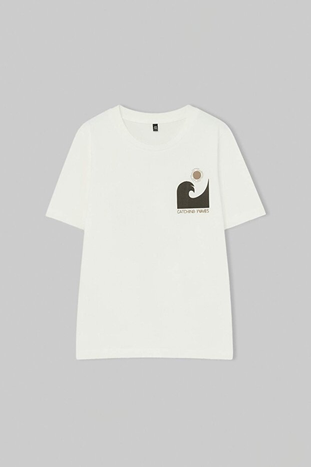 Ekru-Mavi Erkek Çocuk Baskılı Örme T-Shirt TKDSS26TS00033 - 11