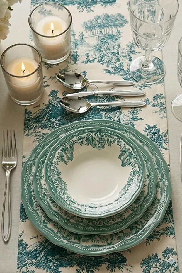 Vintage Themed Set of Digital Print Table Runner 45X140Cm Tphss26Run00002