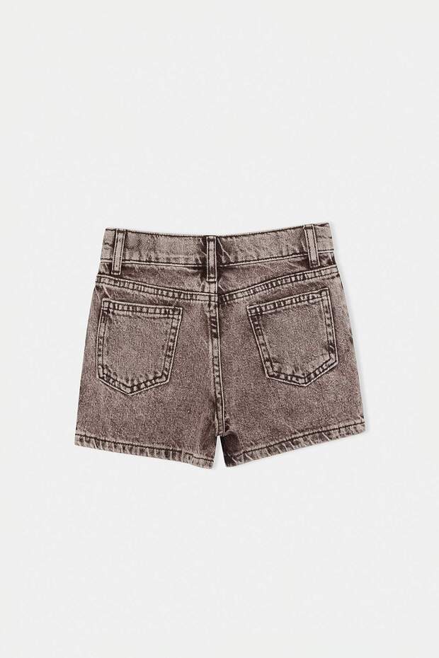 Açık Kahverengi Kız Çocuk Düz Denim Şort Etek TKDSS26SR00015 - 5
