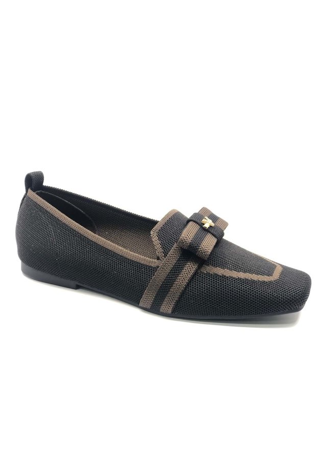 Feles kurdela Buckle Detail blunt nose women's Ballet Flats shoes black