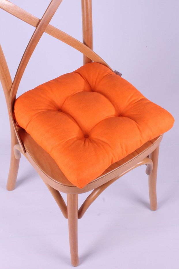 Lina Orange Pofidik Chair Cushion Special Stitched Lace up 40X40Cm