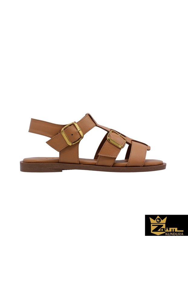 Women's Camel Genuine Leather Sandals 505320345-1