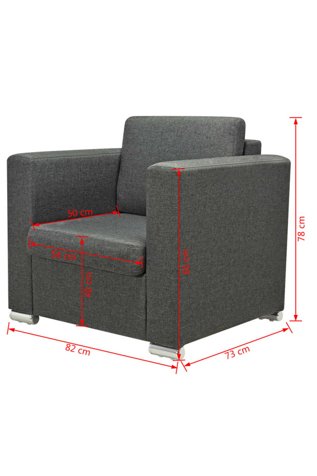Fotoliu, gri închis, material textil - 7