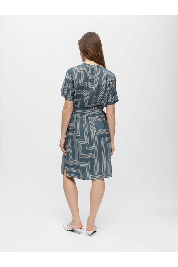 Rochie tip bluză cu imprimeu - 3