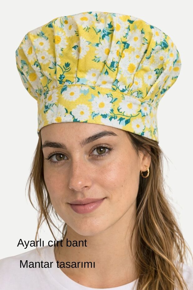 Adjustable Chef's Beret Adjustable Chef's Hat Chef Hat Patterned Chef Hat - 2