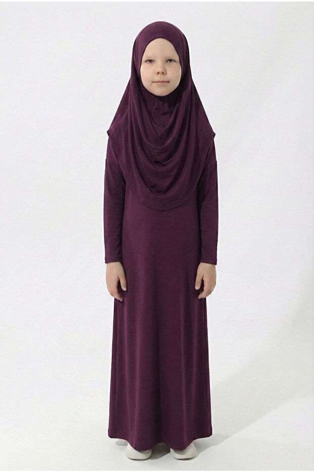 Girl's hijab dress - plum