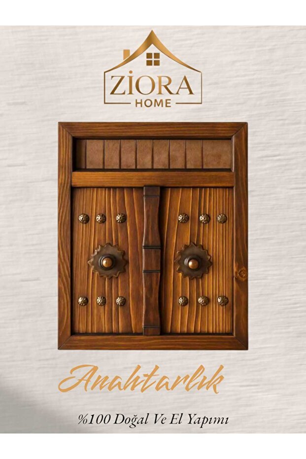 Wooden Ottoman Key Rack with Door Figure, Panel Key Holder, Wall Hanging Key Rack