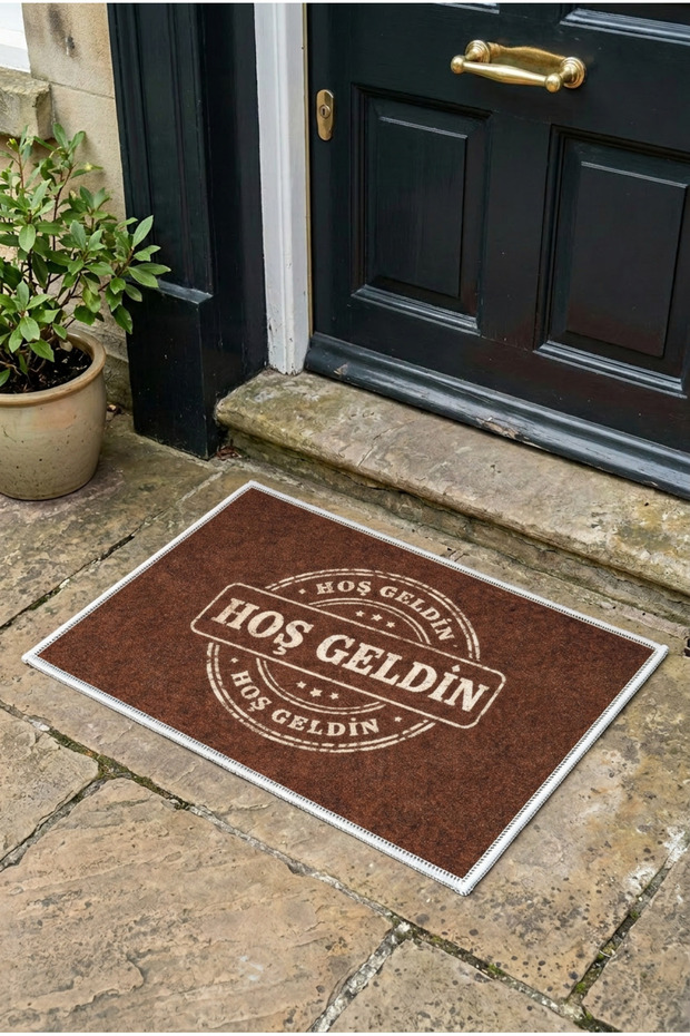 Vintage Door Mat with Welcome Written on It
