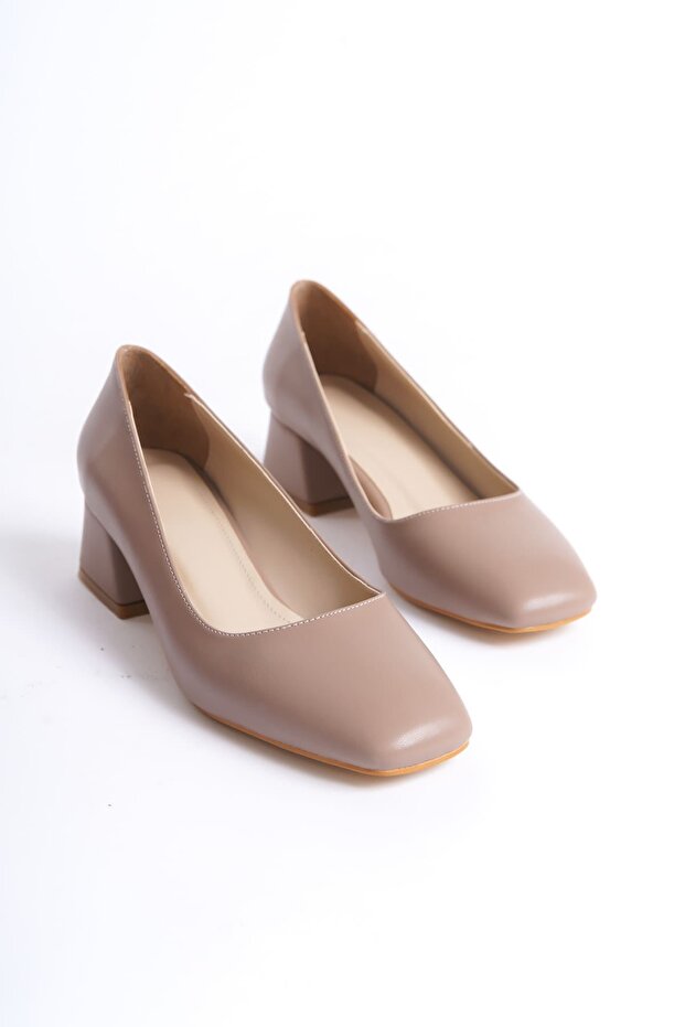 Clay Premium Matte Mink Women's Heeled Stiletto 5 cm