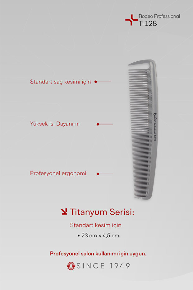 Titanyum Serisi Saç Ve Bıyık Tarağı T-128 - 2