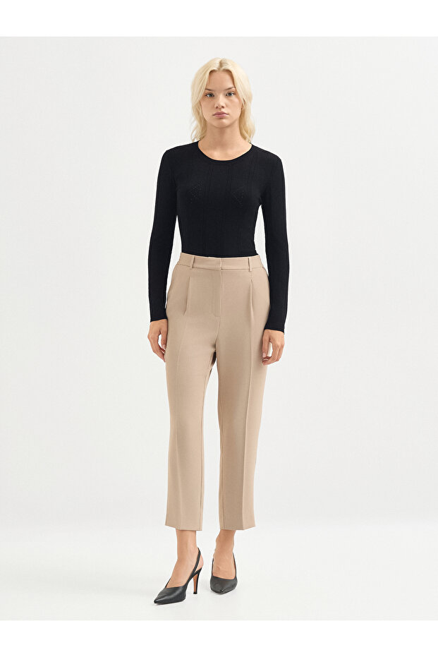 Bej Klasik Pantolon - 1